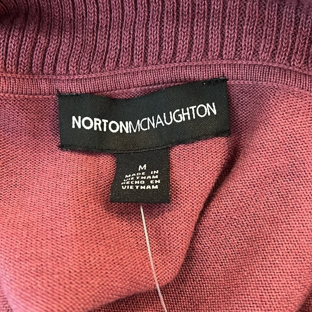 Norton McNaughton Women's Sweater Cowl Neck Wine Tie Short Sleeve Size Medium - Picture 5 of 7